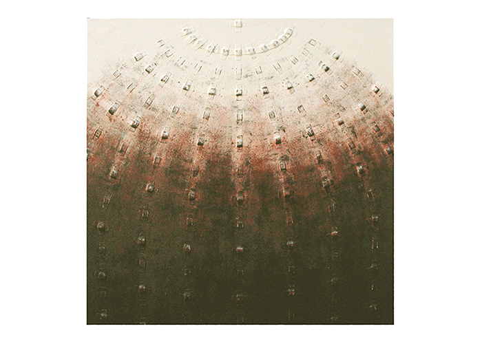 Kuppel • 130 x 130 cm • Acryl, Heftpflaster auf Leinwand
